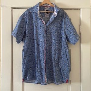 Hibiscus print short sleeve shirt
